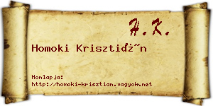 Homoki Krisztián névjegykártya